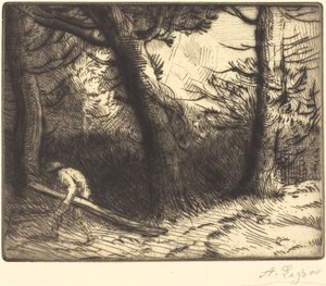 Edge of a Forest in Bourgogne (Un coin de foret en Bourgogne) af Alphonse Legros