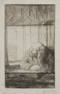 Aften ved vinduet. af Alphonse Legros