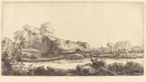 Farm langs floden set af Evening Light Farm langs floden: Evening Light. af Alphonse Legros