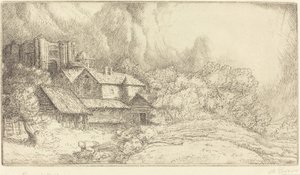 Gård ved Klosteret Klostergården. af Alphonse Legros