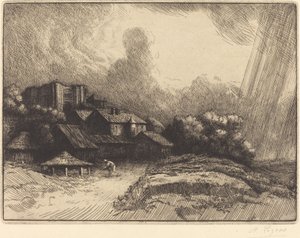 Gård ved Klosteret Klostergården. af Alphonse Legros