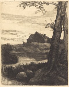 Gård med stort træ Gård med stort træ. af Alphonse Legros