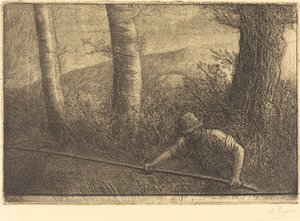 Fisker med et bøjle-net La peche a la problemer. af Alphonse Legros