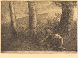 Fisker med et bøjle-net La peche a la problemer. af Alphonse Legros