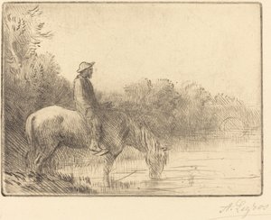 Fording a River (Le gue) af Alphonse Legros
