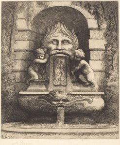 Springvand: Grotesk, børn og bassin af Alphonse Legros