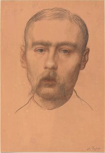 Head of a Man (Eventuelt portræt af professor E.D. Adams) af Alphonse Legros