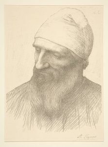 En mands hoved af Alphonse Legros