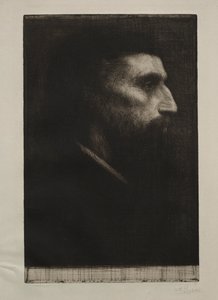 Hoved af en mand. af Alphonse Legros
