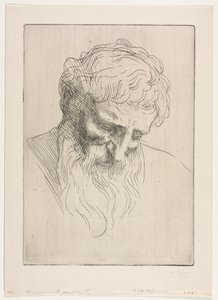Hoved af en mand. af Alphonse Legros