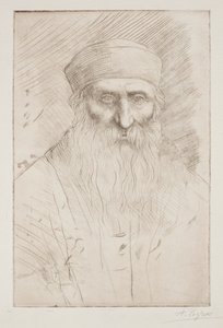 Hoved af en mand med langt skæg. af Alphonse Legros