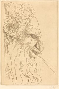 Leder af en Satyr Tete de satyre. af Alphonse Legros