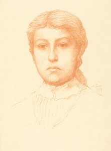 Hovedet af en ung pige (Tete de jeune fille) af Alphonse Legros