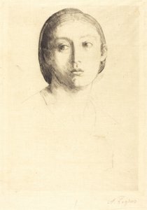 Hoved af en ung pige af Alphonse Legros