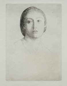 Hoved af en ung pige af Alphonse Legros