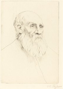 Hoved af en gammel mand (Etude de tete) af Alphonse Legros