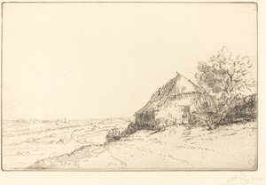 Hovel on a Hillside (Masure sur la colline) af Alphonse Legros