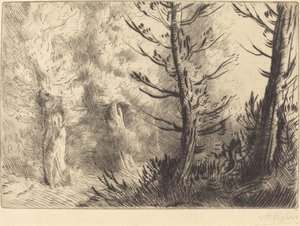 I skoven Fontainebleau af Alphonse Legros