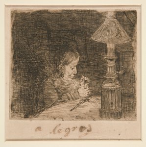 La Couseuse (Den syende kvinde) af Alphonse Legros