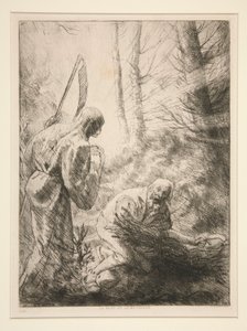 La Mort at le Bucheron, nr. 2 (Døden og skovhuggeren) af Alphonse Legros