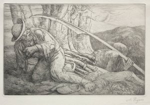 Døden og skovhuggeren 5. plade. af Alphonse Legros