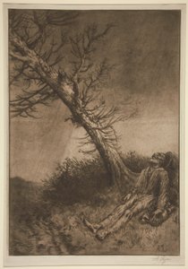 La mort du vagabond (Vgabondens død) af Alphonse Legros