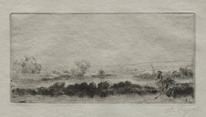 Landskab med Beat-mose: In the Marsh. af Alphonse Legros