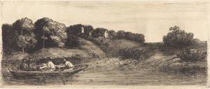 Landskab med Båd, 1. plade af Alphonse Legros