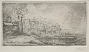 Landskab med to træer Landskab med to træer. af Alphonse Legros