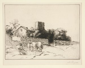Le mur du presbytere (præstegårdsmur) af Alphonse Legros