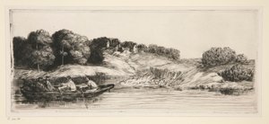 Landskab med en båd (1. plade) af Alphonse Legros