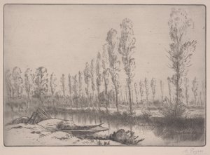 Les Tourbieres: Nær Amiens (ætsning) af Alphonse Legros