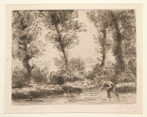 Les bords de la Liane (Lianens bredder) af Alphonse Legros