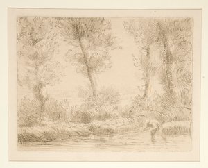 Les bords de la Liane (Lianens bredder) af Alphonse Legros