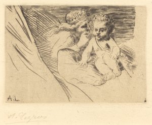Mab og Amor Mab et Cupidon. af Alphonse Legros