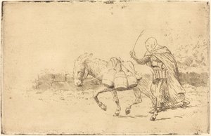 Mælkepige af Boulogne, 1. tallerken (Laitiere a Boulogne) af Alphonse Legros