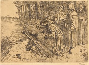 Munke hugge træ Les moines bucherons. af Alphonse Legros