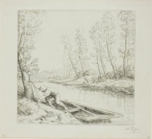 Morgen på floden af Alphonse Legros
