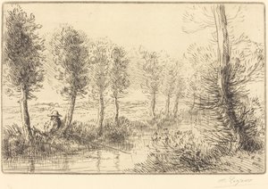 Nær Møllen Pres du moulin. af Alphonse Legros