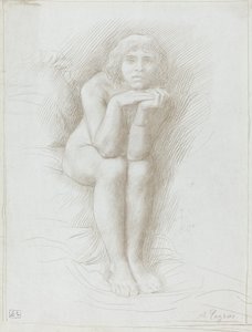 Nøgen model siddende