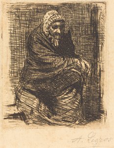 Gammel kvinde siddende af Alphonse Legros