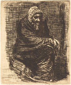 Gammel kvinde siddende Den gamle kvinde siddende. af Alphonse Legros