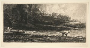 Bådlandskab af Alphonse Legros