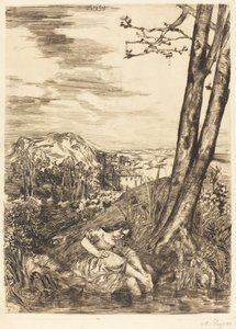 Bonde vasker hendes fødder Bonde vasker hendes fødder, 1860. af Alphonse Legros