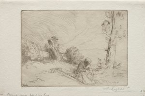 Bonde nær et stengærde af Alphonse Legros
