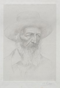 Portræt af Alfred Lord Tennyson. af Alphonse Legros