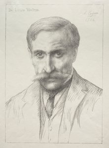Portræt af Dr. Louis Vintras. af Alphonse Legros