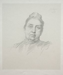 Portræt af Madame Kemp, 3. plade set forfra. af Alphonse Legros