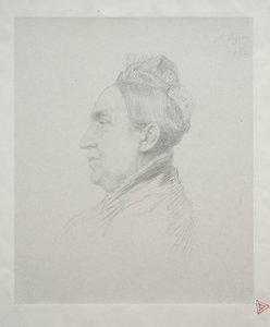 Portræt af Madame Kemp i profil (2. plade) af Alphonse Legros