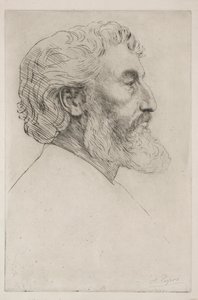 Portræt af Sir Frederick Leighton første plade. af Alphonse Legros
